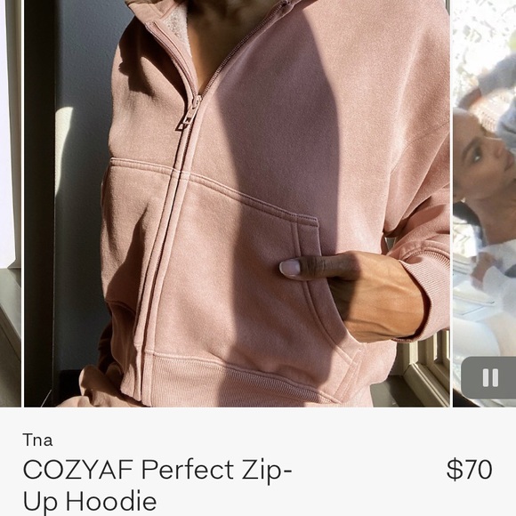 TNA Tops - Tna Cozy af Zip up hoodie - Dusty Mauve